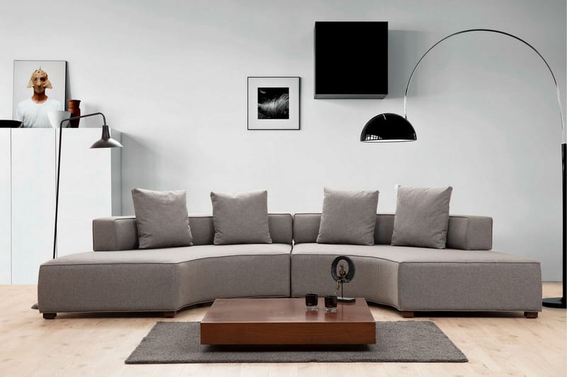 Lasalle Sofa 4-seters - Grå - Hjørnesofa