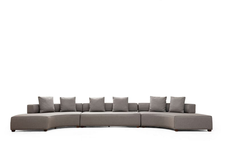 Lasalle Svängd Sofa 6-seters - Grå - Hjørnesofa