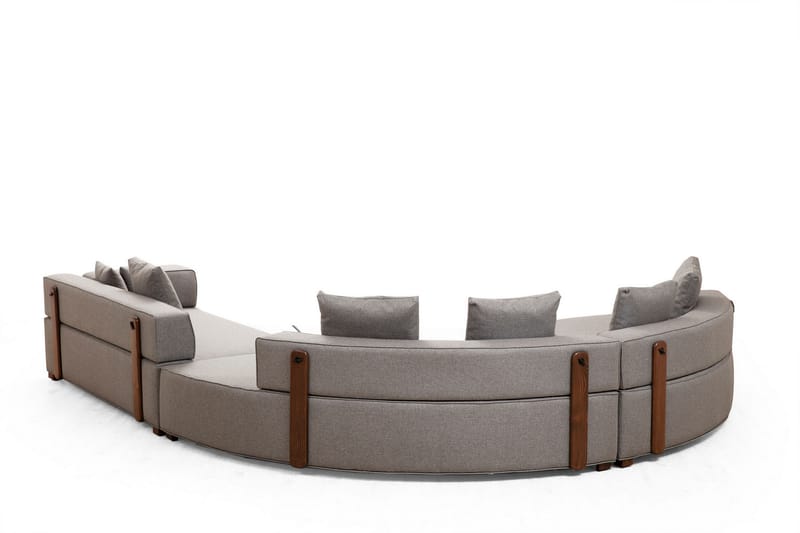 Lasalle Svängd Sofa 6-seters - Grå - Møbler - Sofaer - Hjørnesofa