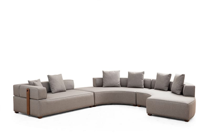 Lasalle Svängd Sofa 6-seters - Grå - Møbler - Sofaer - Hjørnesofa
