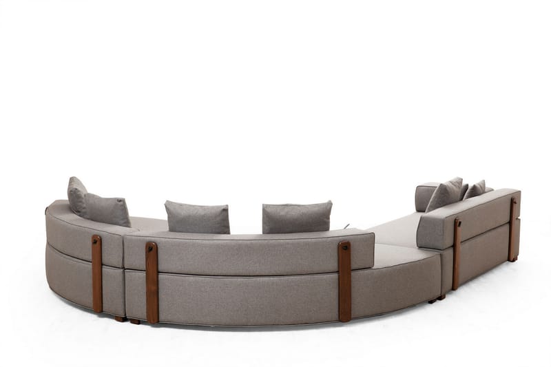 Lasalle Svängd Sofa 6-seters - Grå - Møbler - Sofaer - Hjørnesofa