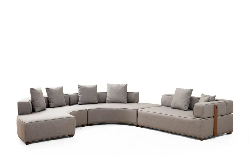 Lasalle Svängd Sofa 6-seters - Grå - Møbler - Sofaer - Hjørnesofa