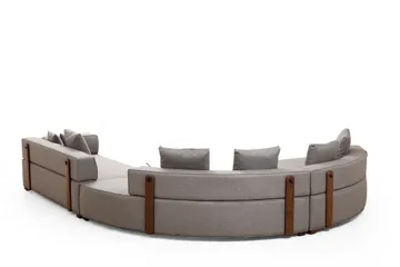 Lasalle Svängd Sofa 6-seters - Grå - Møbler - Sofaer