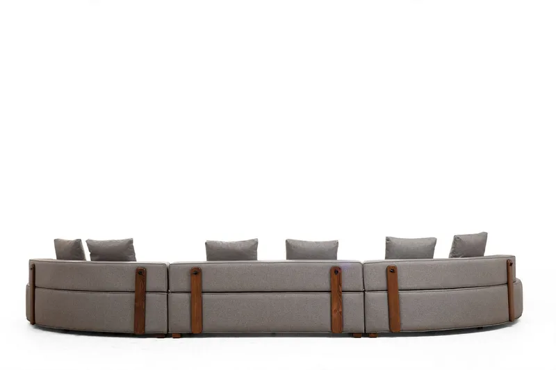 Lasalle Svängd Sofa 6-seters - Grå - Møbler - Sofaer