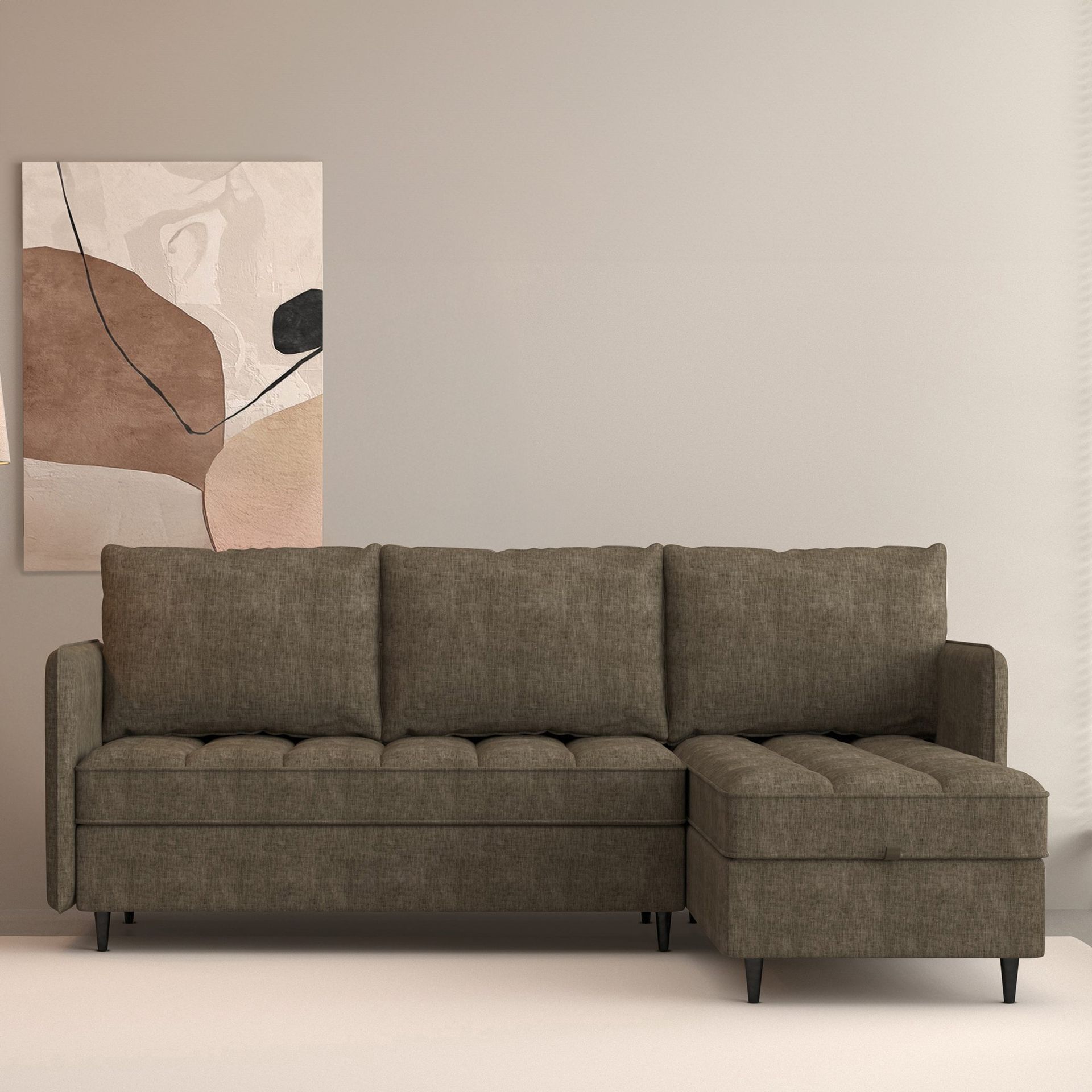 Lindhus Hjørnesofa 3-seter - Brun