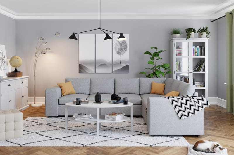 Link 5-seters Vendbar L-formet Hjørnesofa i Stoff - Lys grå - Møbler - Sofaer - Hjørnesofa