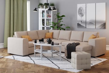 Link 5-seters Vendbar U-formet Hjørnesofa med Divan i Stoff - Beige - Møbler - Sofaer - Hjørnesofa - Hjørnesofa med divan