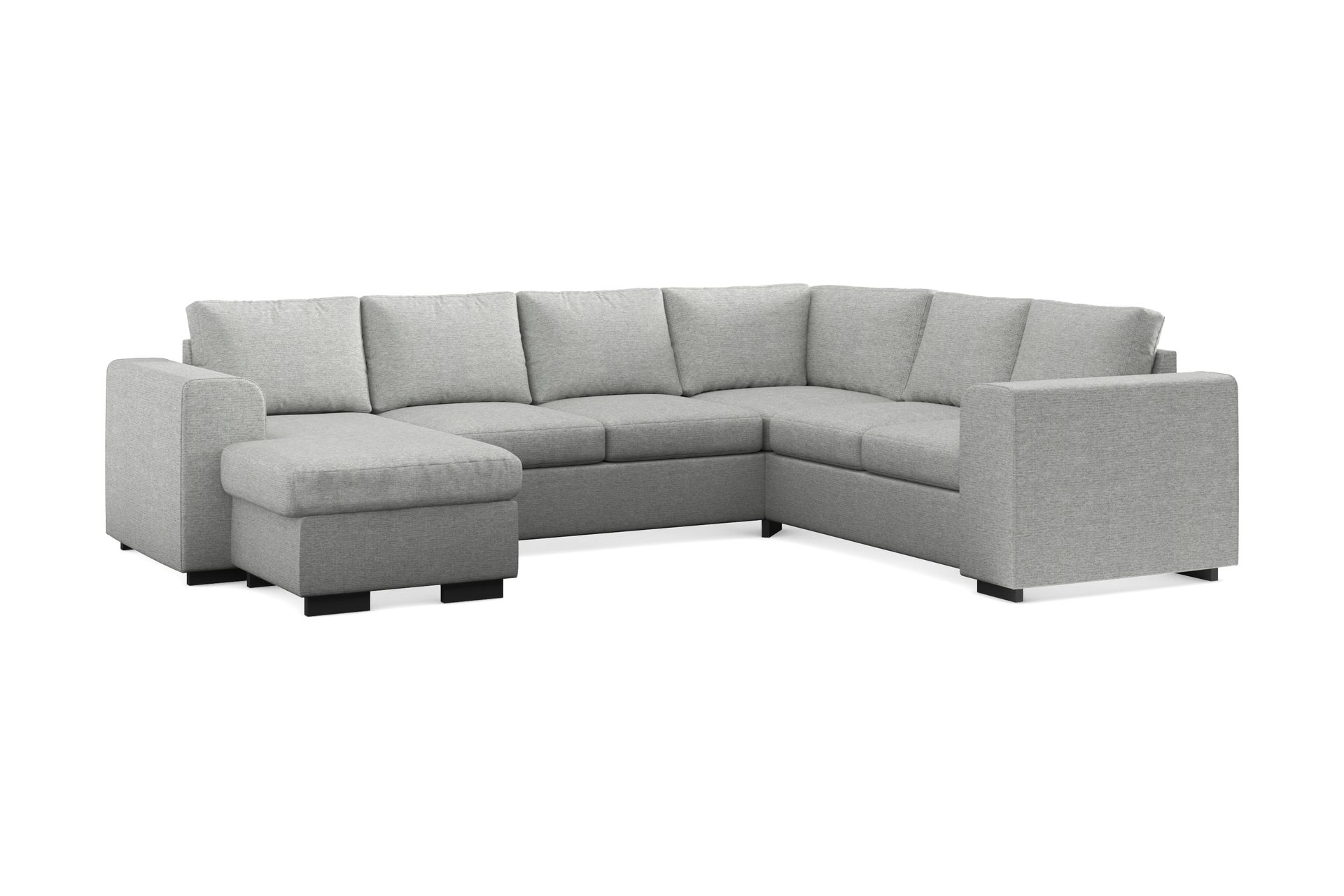 Link 5-seters Vendbar U-formet Hjørnesofa med Divan i Stoff - Lys grå - Møbler - Sofaer - Hjørnesofa - Hjørnesofa med divan