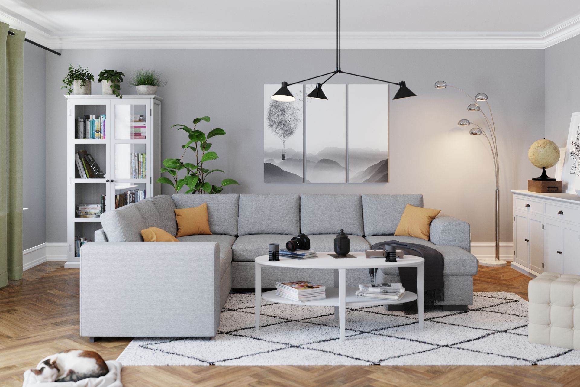 Link 5-seters Vendbar U-formet Hjørnesofa med Divan i Stoff - Lys grå - Møbler - Sofaer - Hjørnesofa - Hjørnesofa med divan