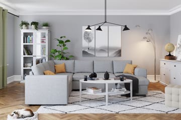 Link 5-seters Vendbar U-formet Hjørnesofa med Divan i Stoff - Lys grå - Møbler - Sofaer - Hjørnesofa - Hjørnesofa med divan