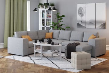 Link 5-seters Vendbar U-formet Hjørnesofa med Divan i Stoff - Lys grå - Møbler - Sofaer - Hjørnesofa - Hjørnesofa med divan