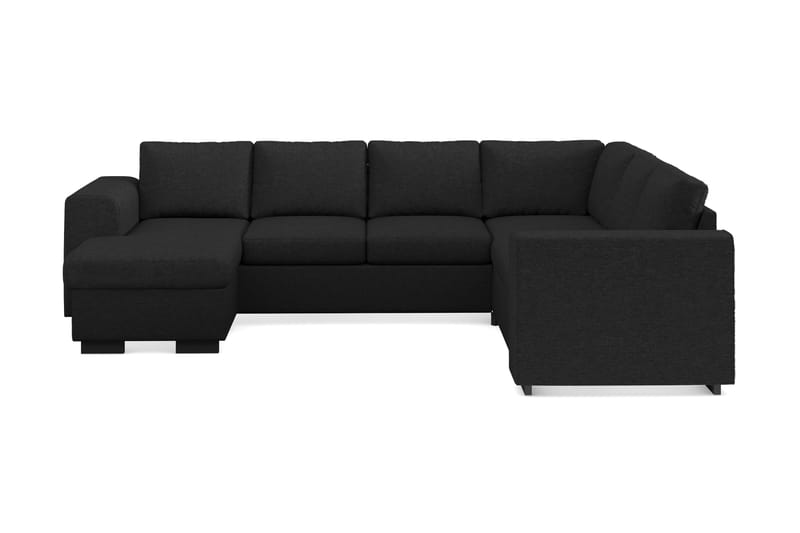 Link 5-seters Vendbar U-formet Hjørnesofa med Divan i Stoff - Svart - Møbler - Sofaer - Hjørnesofa - Hjørnesofa med divan