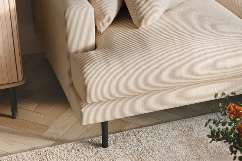 Menard 6-seters Høyrevendt L-formet Hjørnesofa i Manchester - Beige - Møbler - Sofaer - Hjørnesofa