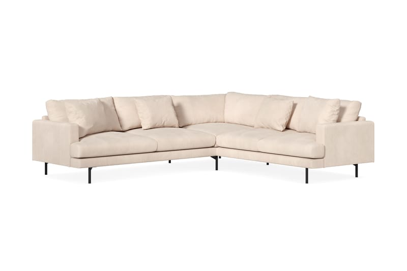 Menard 6-seters Høyrevendt L-formet Hjørnesofa i Manchester - Beige - Møbler - Sofaer - Hjørnesofa