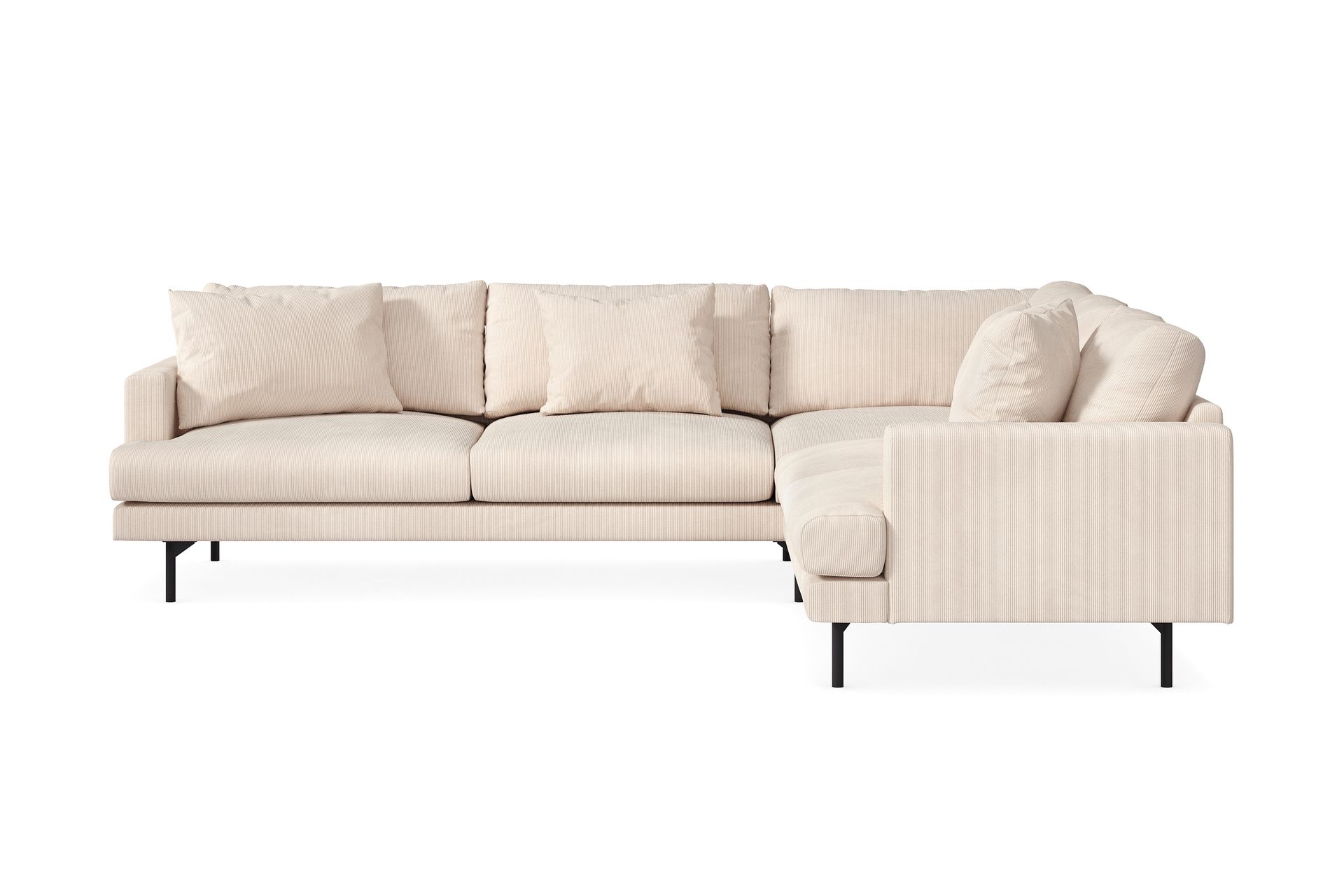 Menard 6-seters Høyrevendt L-formet Hjørnesofa i Manchester - Beige - Møbler - Sofaer - Hjørnesofa