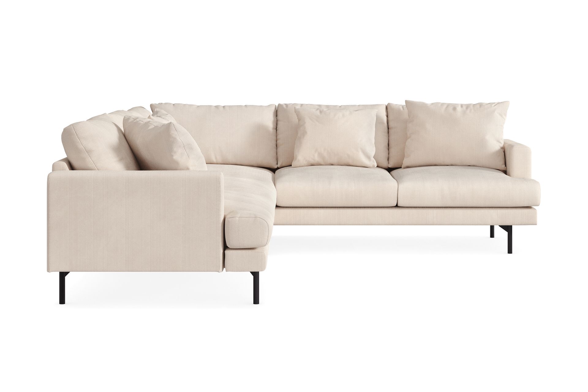Menard 6-seters Høyrevendt L-formet Hjørnesofa i Manchester - Beige - Møbler - Sofaer - Hjørnesofa