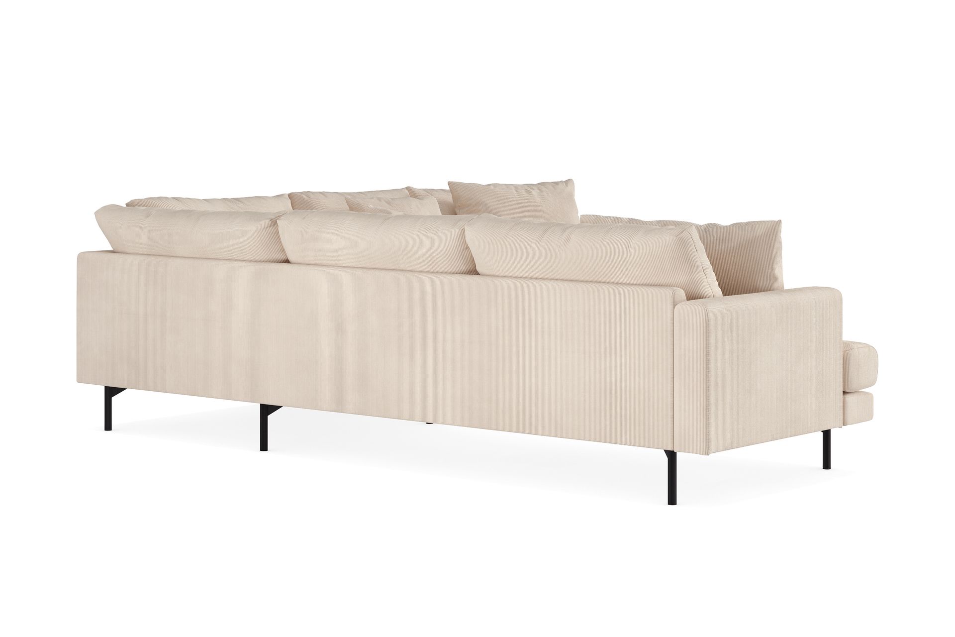 Menard 6-seters Høyrevendt L-formet Hjørnesofa i Manchester - Beige - Møbler - Sofaer - Hjørnesofa