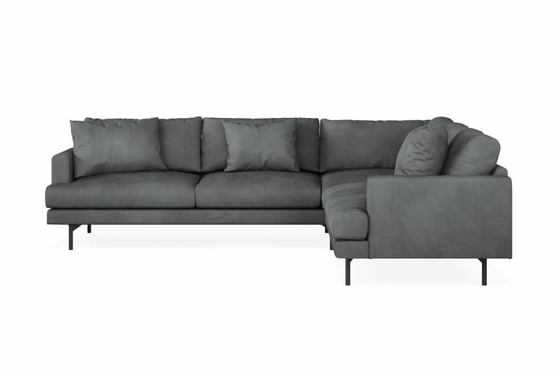 Menard 6-seters Høyrevendt L-formet Hjørnesofa i Manchester - Grå - Møbler - Sofaer - Hjørnesofa