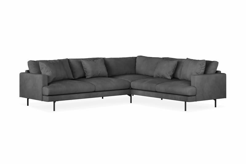 Menard 6-seters Høyrevendt L-formet Hjørnesofa i Manchester - Grå - Møbler - Sofaer - Hjørnesofa