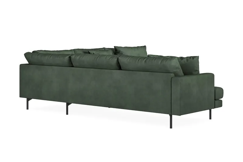 Menard 6-seters Høyrevendt L-formet Hjørnesofa i Manchester - Grønn - Møbler - Sofaer - Hjørnesofa