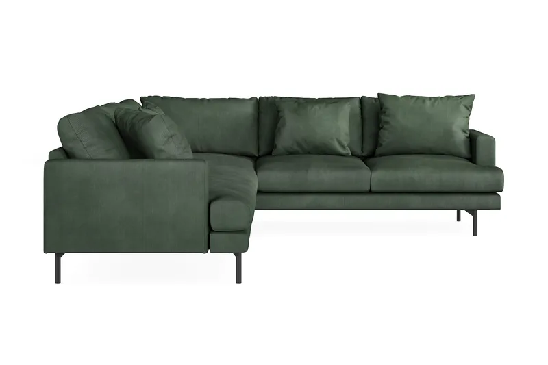 Menard 6-seters Høyrevendt L-formet Hjørnesofa i Manchester - Grønn - Møbler - Sofaer - Hjørnesofa