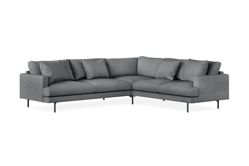 Menard 6-seters Høyrevendt L-formet Hjørnesofa i Stoff - Mørk grå - Møbler - Sofaer - Hjørnesofa