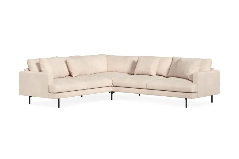 Menard 6-seters Venstrevendt L-formet Hjørnesofa i Manchester - Beige - Møbler - Sofaer - Hjørnesofa