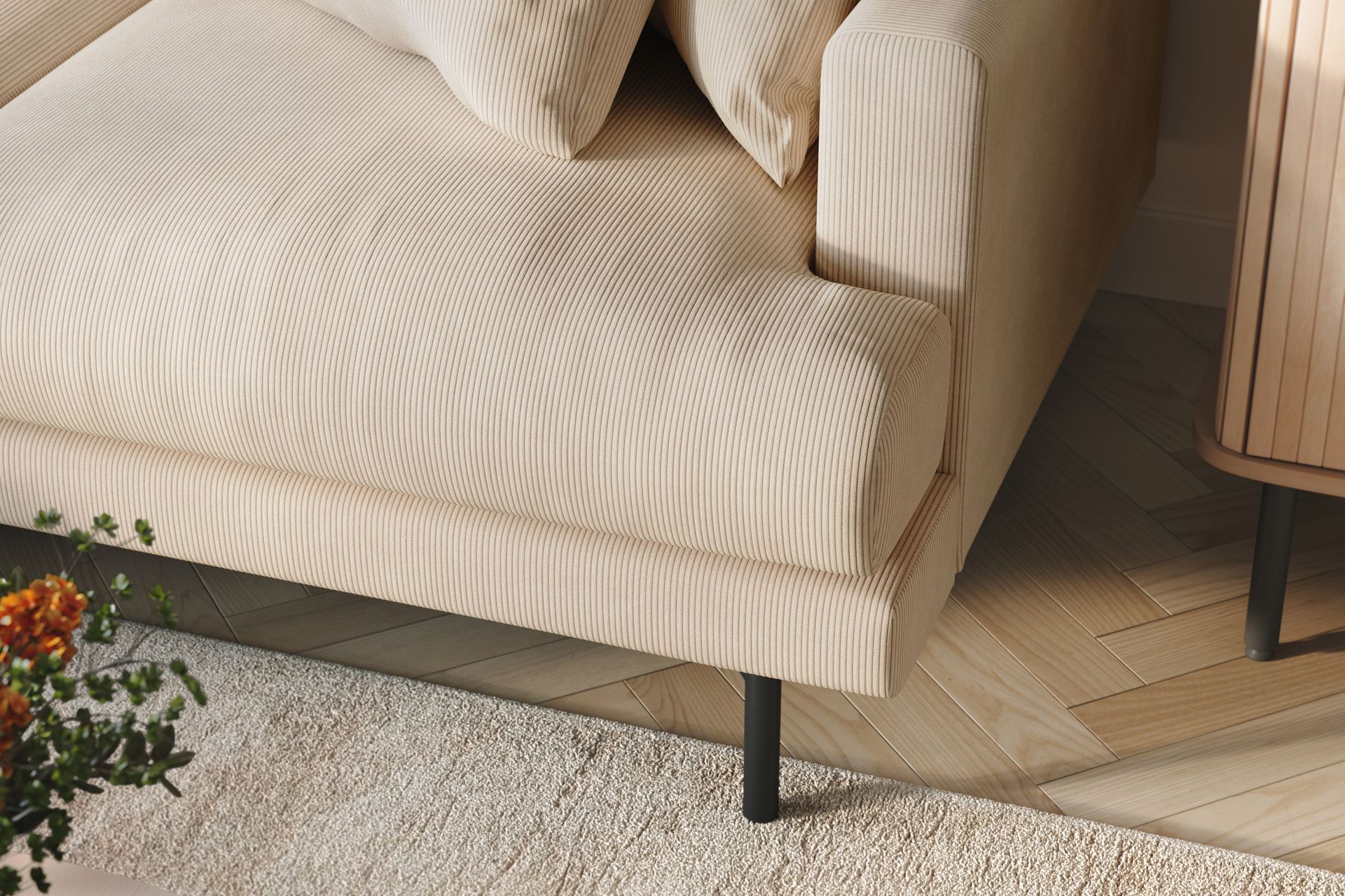 Menard 6-seters Venstrevendt L-formet Hjørnesofa i Manchester - Beige - Møbler - Sofaer - Hjørnesofa
