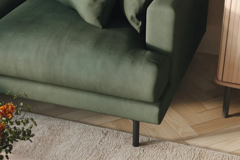 Menard 6-seters Venstrevendt L-formet Hjørnesofa i Manchester - Grønn - Møbler - Sofaer - Hjørnesofa