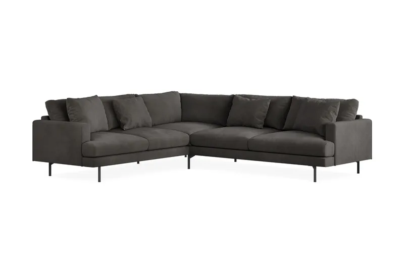 Menard 6-seters Venstrevendt L-formet Hjørnesofa i Manchester - Mørk grå - Møbler - Sofaer - Hjørnesofa