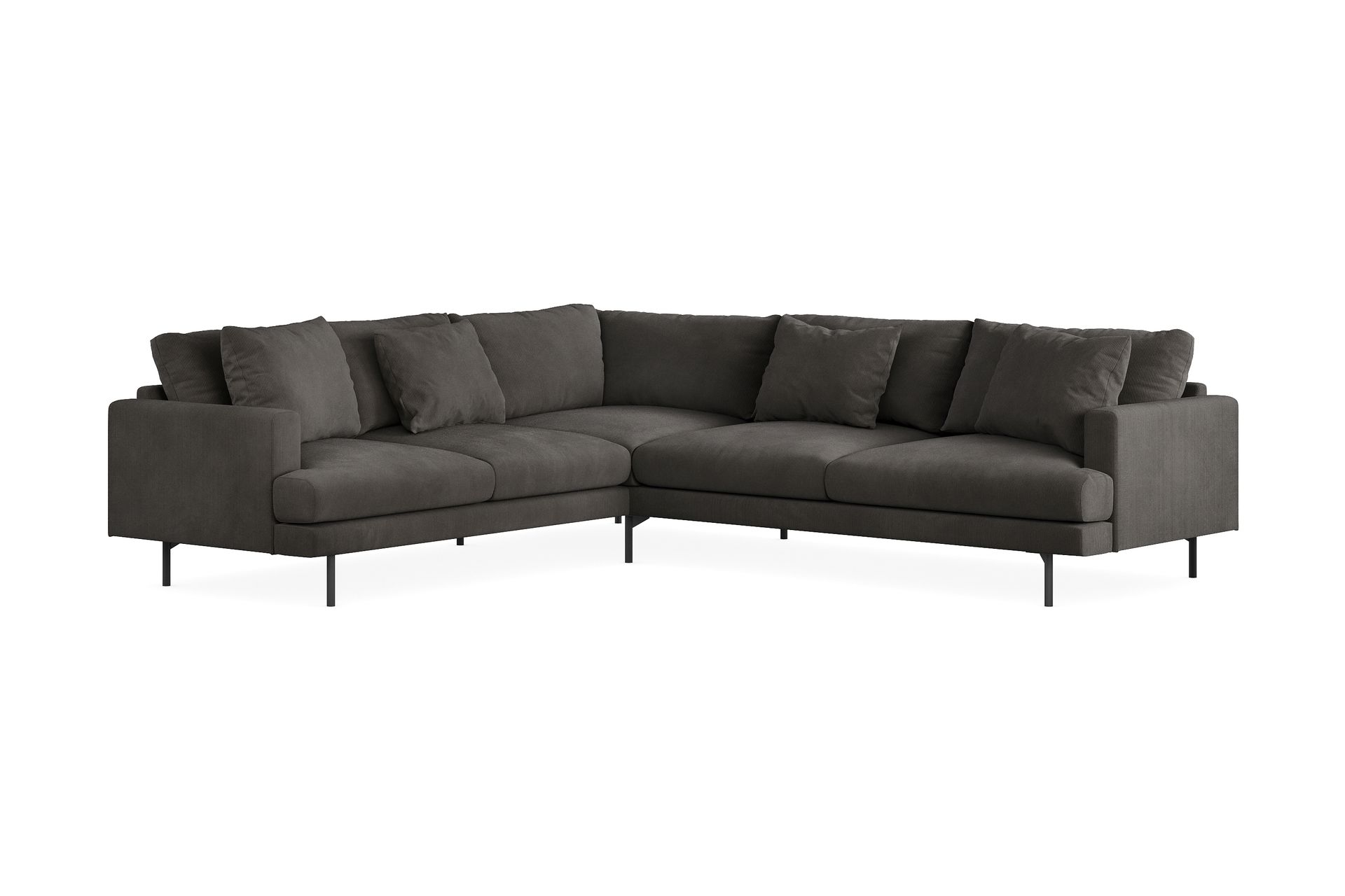 Menard 6-seters Venstrevendt L-formet Hjørnesofa i Manchester - Mørk grå - Møbler - Sofaer - Hjørnesofa