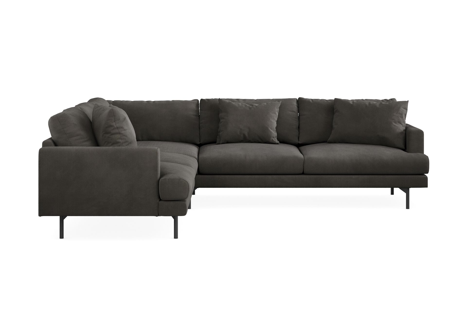 Menard 6-seters Venstrevendt L-formet Hjørnesofa i Manchester - Mørk grå - Møbler - Sofaer - Hjørnesofa