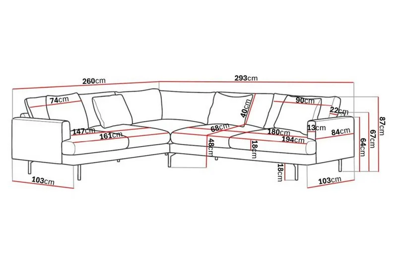 Menard 6-seters Venstrevendt L-formet Hjørnesofa i Manchester - Mørk grønn - Møbler - Sofaer - Hjørnesofa