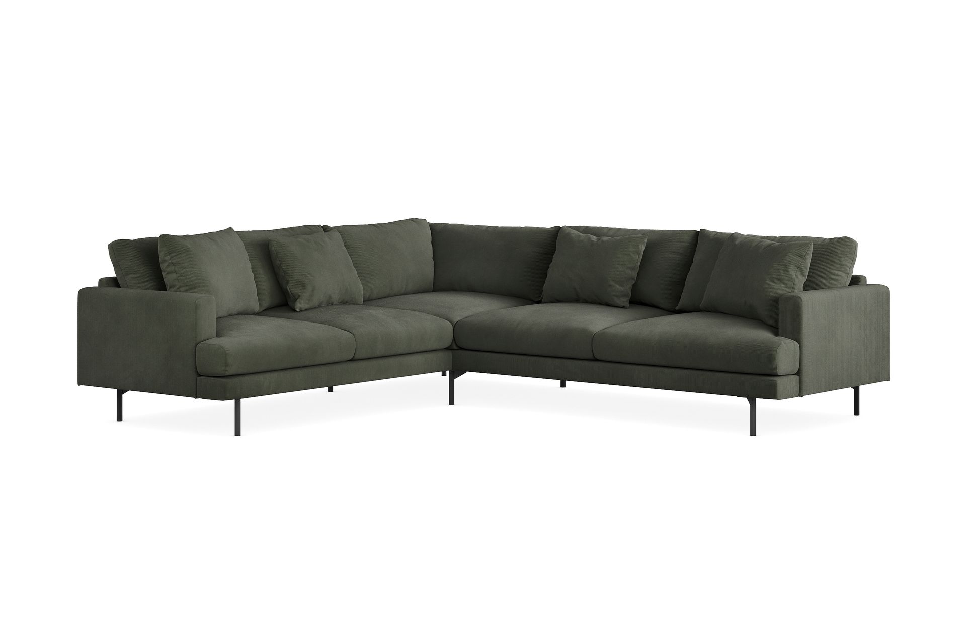 Menard 6-seters Venstrevendt L-formet Hjørnesofa i Manchester - Mørk grønn - Møbler - Sofaer - Hjørnesofa