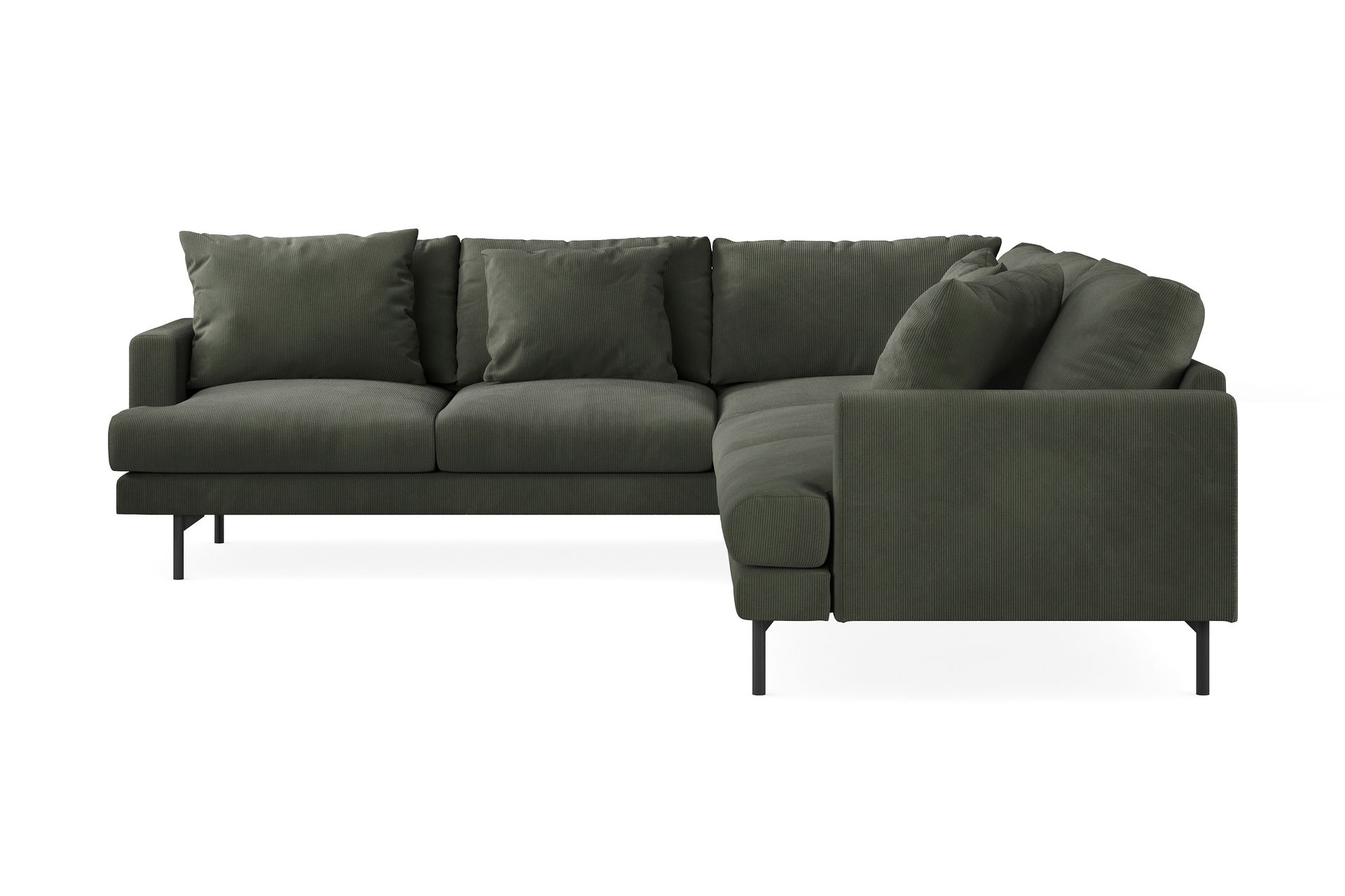 Menard 6-seters Venstrevendt L-formet Hjørnesofa i Manchester - Mørk grønn - Møbler - Sofaer - Hjørnesofa