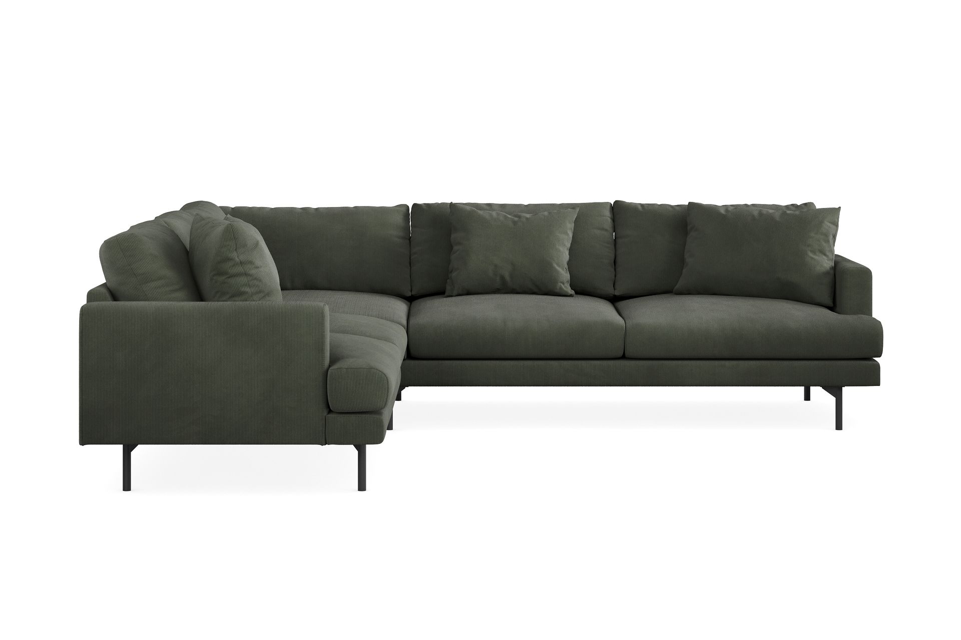 Menard 6-seters Venstrevendt L-formet Hjørnesofa i Manchester - Mørk grønn - Møbler - Sofaer - Hjørnesofa