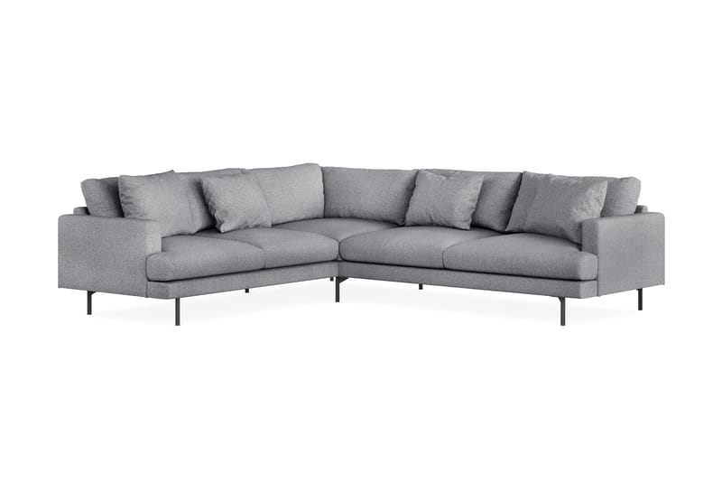 Menard 6-seters Venstrevendt L-formet Hjørnesofa i Stoff - Grå - Møbler - Sofaer - Hjørnesofa