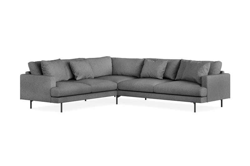 Menard 6-seters Venstrevendt L-formet Hjørnesofa i Stoff - Mørk grå - Møbler - Sofaer - Hjørnesofa
