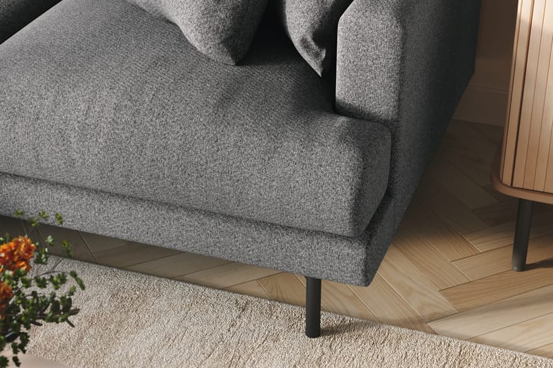 Menard 6-seters Venstrevendt L-formet Hjørnesofa i Stoff - Mørk grå - Møbler - Sofaer - Hjørnesofa