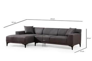 Mississauga Divansofa 3-seters - Antrasitt - Møbler - Sofaer - Sofa med sjeselong - 3 seters sofa med divan