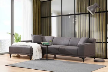 Mississauga Divansofa 3-seters - Antrasitt - Møbler - Sofaer - Sofa med sjeselong - 3 seters sofa med divan