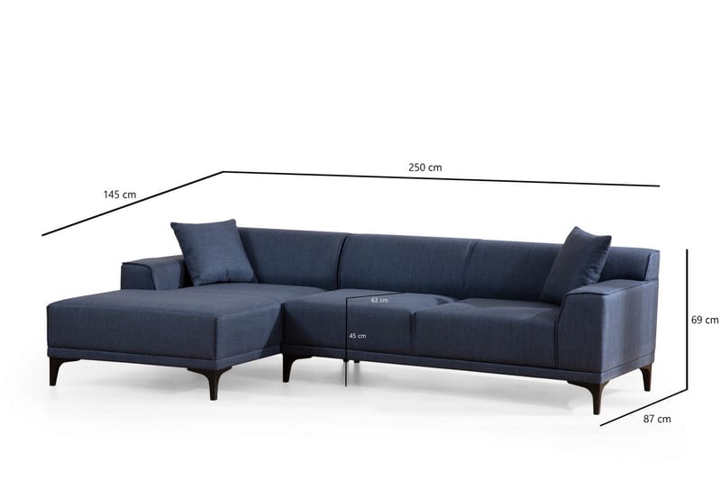 Mississauga Divansofa 3-seters - Blå - Møbler - Sofaer - Hjørnesofa