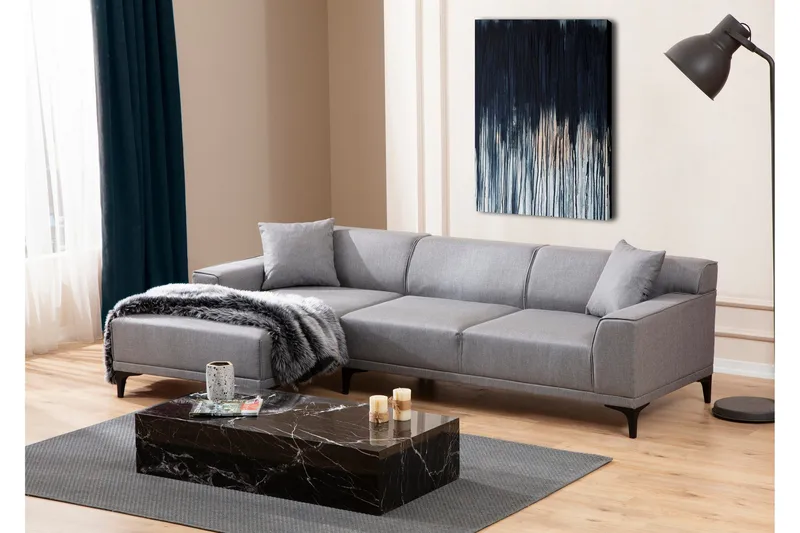 Mississauga Divansofa 3-seters - Grå - Møbler - Sofaer - Hjørnesofa - Hjørnesofa med divan