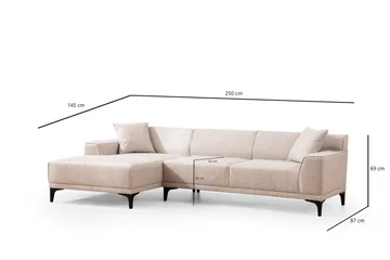 Mississauga Divansofa 3-seters - Hvit - Møbler - Sofaer - Sofa med sjeselong - 3 seters sofa med divan