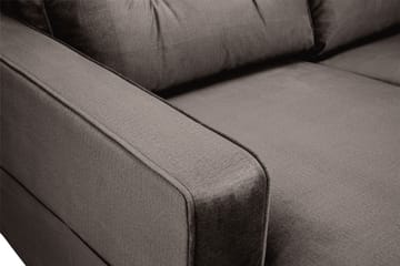 Monroe 5-seters Vendbar U-formet Hjørnesofa med Divan i Fløyel - Brun - Møbler - Sofaer - Hjørnesofa - Hjørnesofa med divan