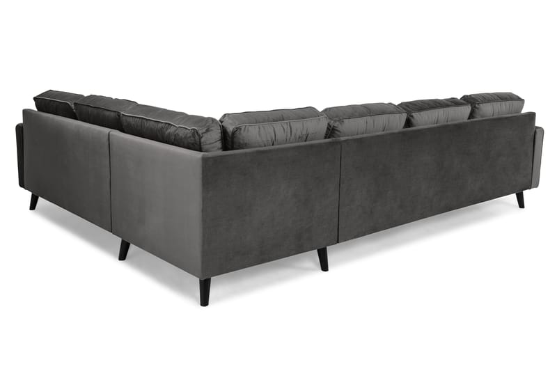Monroe 5-seters Vendbar U-formet Hjørnesofa med Divan i Fløyel - Mørk grå - Møbler - Sofaer - Hjørnesofa - Hjørnesofa med divan