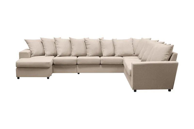 Nebraska Hjørnesofa med Divan Vendbar Konvoluttputer, Beige