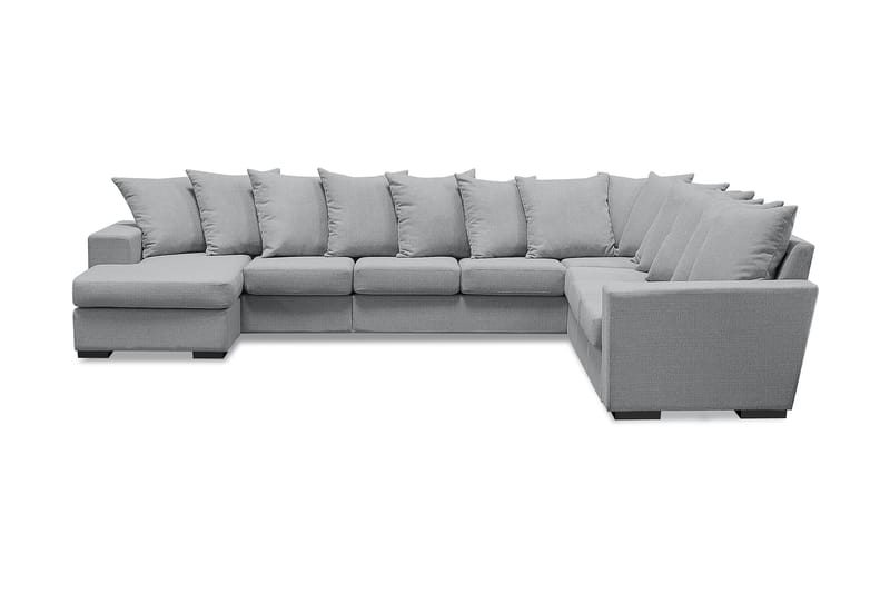 Nebraska Hjørnesofa med Divan Vendbar Konvoluttputer - Lysegrå - Møbler - Sofaer - Hjørnesofa - Hjørnesofa med divan