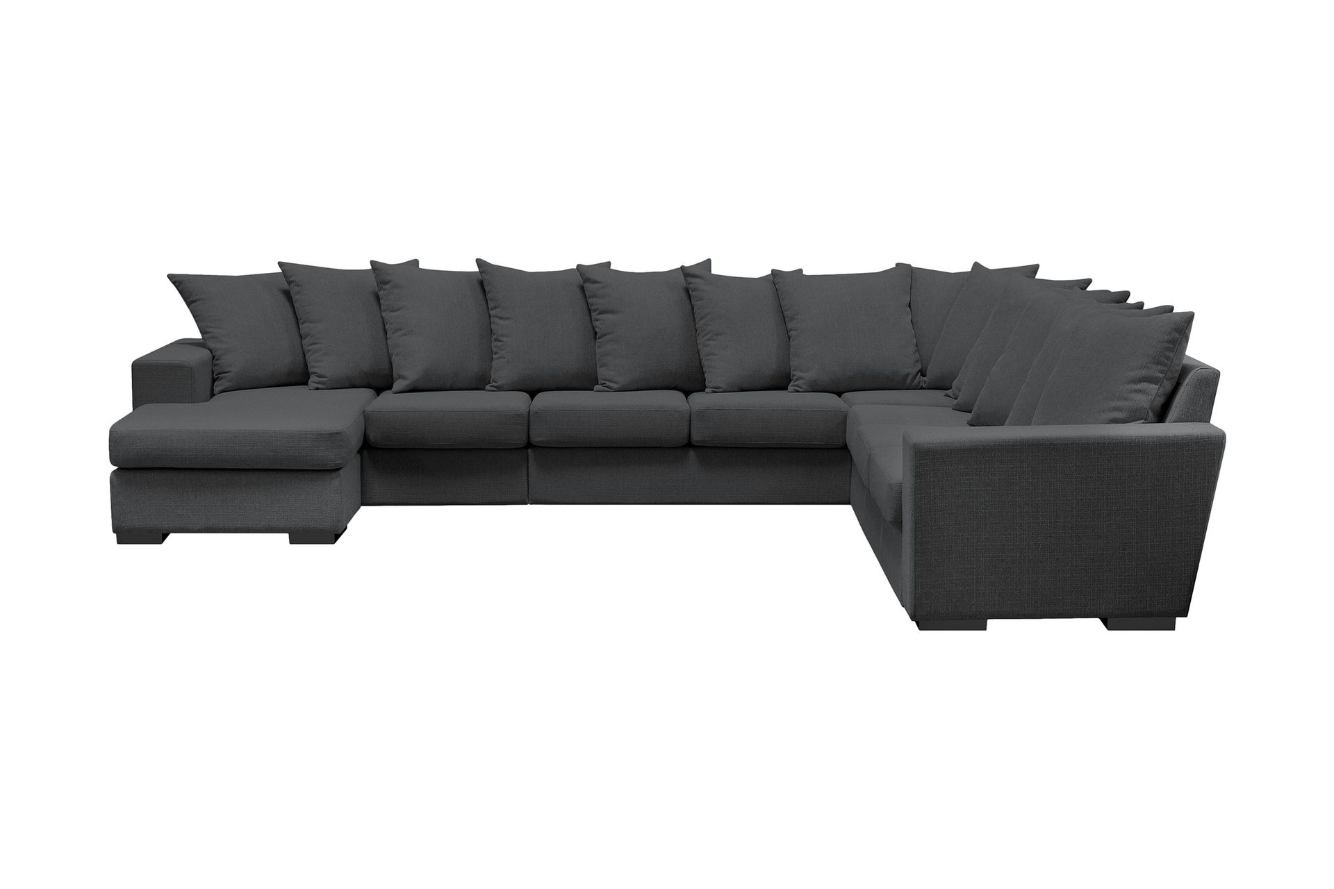 Nebraska Hjørnesofa med Divan Vendbar Konvoluttputer - Mørkegrå