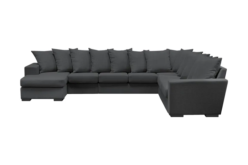 Nebraska Hjørnesofa med Divan Vendbar Konvoluttputer - Mørkegrå - Møbler - Sofaer - Hjørnesofa - Hjørnesofa med divan
